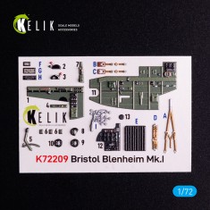 1/72 Bristol Blenheim Mk.1 Interior 3D Decals for Airfix kit