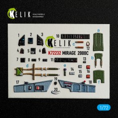 1/72 Mirage-2000C Interior 3D Decals for DreamModel kit