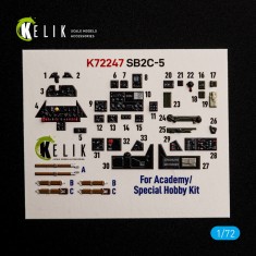 1/72 SB2C-5 Helldiver Interior 3D Decal Set for Academy/Special Hobby Kits