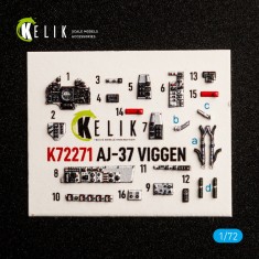 1/72 AJ 37 Viggen Interior 3D Decal Set for Special Hobby Kit