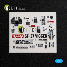 1/72 SF 37 Viggen Interior 3D Decal Set for Special Hobby Kit