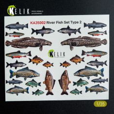 1/35 River Fish set Type 2 (3D Decal for dioramas)