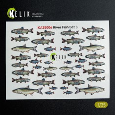 1/35 River Fish set Type 3 (3D Decal for dioramas)