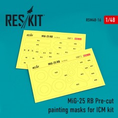 1/48 Mikoyan-Gurevich MiG-25 RB Pre-cut Painting Masks for ICM kit
