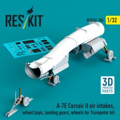 1/32 A-7E Corsair II Air Intakes, Wheel Bays, Landing Gears, Wheels for Trumpeter kit