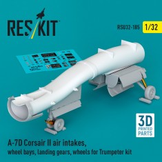 1/32 A-7D Corsair II Air Intakes, Wheel Bays, Landing Gears, Wheels for Trumpeter kit