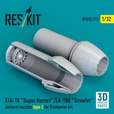 1/32 F/A-18 Super Hornet/EA-18G Growler Exhaust Nozzles type 2 for Trumpeter kit