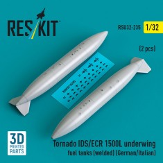 1/32 German/Italian AF Tornado IDS/ECR 1500L Underwing Fuel Tanks (welded) 2pcs