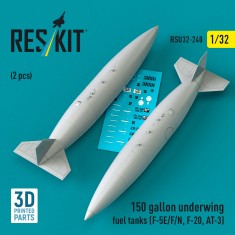 1/32 150 gallon Underwing Fuel Tanks (2pcs) for F-5E/F/N, F-20, AT-3