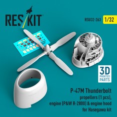 1/32 P-47M Thunderbolt Propeller, Engine and Cowling Set for Hasegawa Kit