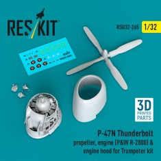 1/32 P-47N Thunderbolt Propeller, Engine and Cowling Set for Trumpeter Kit