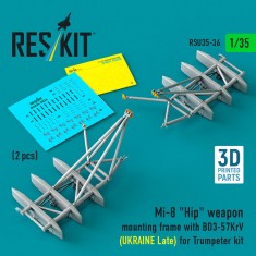 1/35 Mi-8 Hip Weapon Mounting Frame with BD3-57KrV (UKRAINE Late) for Trumpeter kit