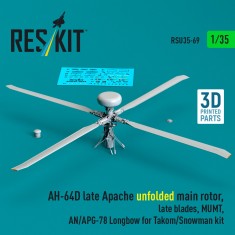 1/35 AH-64D Late Apache Unfolded Rotor, MUMT, Longbow for Takom/Snowman