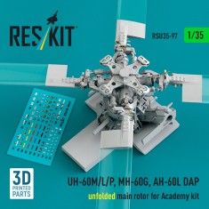 1/35 UH-60M/L/P, MH-60G and AH-60L DAP Main Rotor Set for Academy Kit