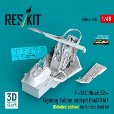 1/48 F-16C Block 52+ Fighting Falcon Cockpit PolAF/HAF Detailed for Kinetic Gold Kit