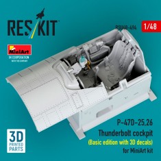 1/48 P-47D-25,26 Thunderbolt Cockpit (Basic edition with 3D decals) for MiniArt kit