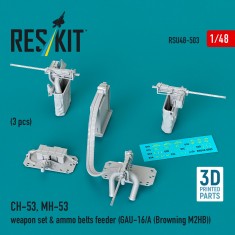 1/48 CH-53/MH-53 GAU-16/A Weapon Set with Ammo Feeders (3pcs)