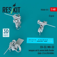 1/48 CH-53/MH-53 GAU-21/A Weapon Set with Ammo Feeders (3pcs)