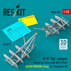 1/48 Mi-8 Hip Weapon Mounting Frame with BD3-57KrV for Trumpeter kit (USSR/UKRAINE Early)
