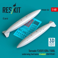 1/48 Tornado F3/GR1/GR4 1500L Underwing Fuel Tanks (riveted) (RAF/RSAF) (2pcs)