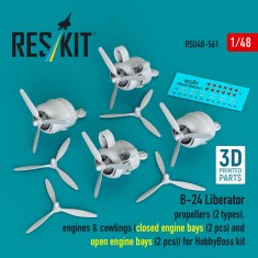 1/48 B-24 Liberator Propeller, Engine and Cowling Set for HobbyBoss Kit