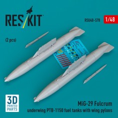 1/48 MiG-29 Fulcrum Underwing PTB-1150 Fuel Tanks with Wing Pylons (2pcs)