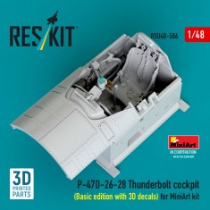 1/48 P-47D-26-28 Thunderbolt Cockpit (Basic edition with 3D decals) for MiniArt kit