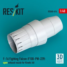 1/48 F-16 Fighting Falcon (F100-PW-229) Open Exhaust Nozzle for Kinetic Kit