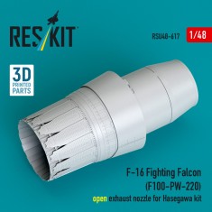 1/48 F-16 Fighting Falcon (F100-PW-220) Open Exhaust Nozzle for Hasegawa Kit
