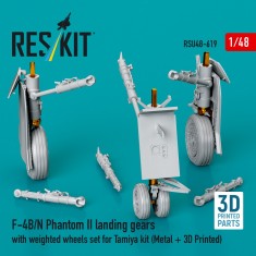 1/48 F-4B/N Phantom II Landing Gears with Weighted Wheels Set for Tamiya Kit
