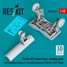 1/48 Rafale B/C Wheel Bays, Landing Gear and Weighted Wheels for Revell/Academy Kits