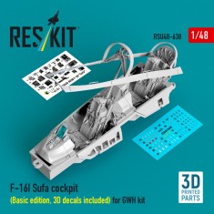 1/48 F-16I Sufa Cockpit Basic with 3D Decals for Great Wall Hobby Kit