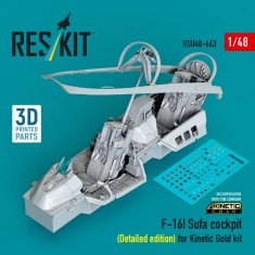 1/48 F-16I Sufa Cockpit Detailed for Kinetic Gold Kit