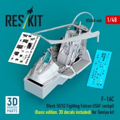 1/48 USAF F-16C Block 50/52 Cockpit Basic Edition with 3D Decals for Tamiya Kit