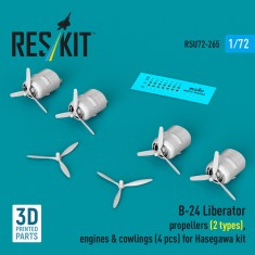 1/72 B-24 Liberator Propeller, Engine and Cowling Set for Hasegawa Kit