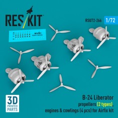1/72 B-24 Liberator Propeller, Engine and Cowling Set for Airfix Kit