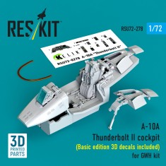1/72 A-10A Thunderbolt II Cockpit Basic with 3D Decals for Great Wall Hobby Kit