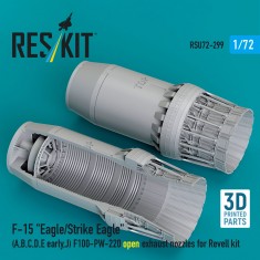 1/72 F-15 Strike Eagle A/B/C/D/E Early/J F100-PW-220 open Exhaust Nozzles for Revell