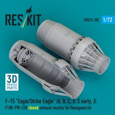 1/72 F-15 Strike Eagle A/B/C/D/E Early/J F100-PW-220 closed Exhaust Nozzles for Hasegawa