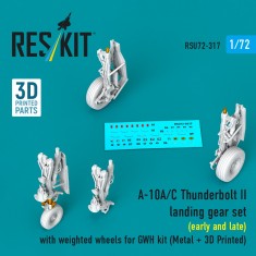 1/72 A-10A/C Thunderbolt II Landing Gear and Weighted Wheels for GWH Kit