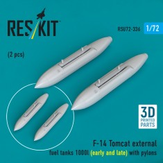 1/72 F-14 Tomcat External Fuel Tanks 1000L (Early and Late) with Pylons (2pcs)