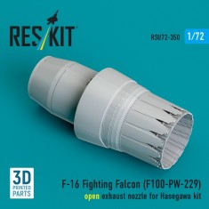 1/72 F-16 Fighting Falcon F100-PW-229 Open Exhaust Nozzle for Hasegawa Kit