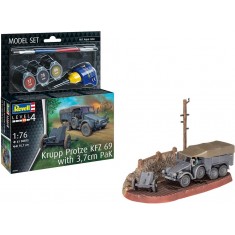 1/76 Krupp Protze KFZ 69 with 3.7cm Pak Model Set (kit, glue, brush, paints)