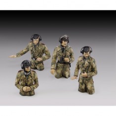 1/48 WWII German Tank Crews in Pit Dot (4 figures, half-body)