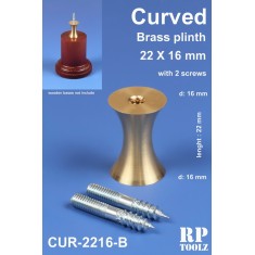Curved Brass Plinth/Pedestal Stand (high: 22 mm, bottom dia.: 16 mm, upper dia.: 16mm)