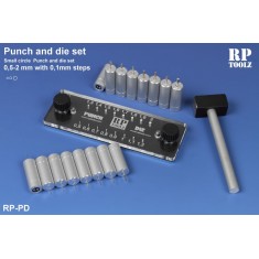 Punch and Die Set (w/16 punches from 0.5mm to 2mm) RP Toolz RP-PD