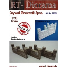 1/35 City Wall Brick Wall (3pcs) (Ceramic)