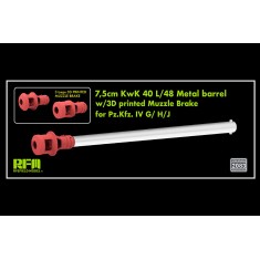 1/35 PzKfz. IV G/H/J 7.5cm KwK 40 L/48 Metal Barrel with Muzzle Brake