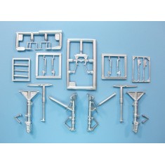 1/48 Lockheed SR-71A Blackbird Landing Gear for Revell kits (white metal)