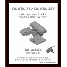 1/35 SdKfz.11/251 Late Type Steel Tracks (Gummipolster w302) for SBS3D006/3D007 Sprockets
